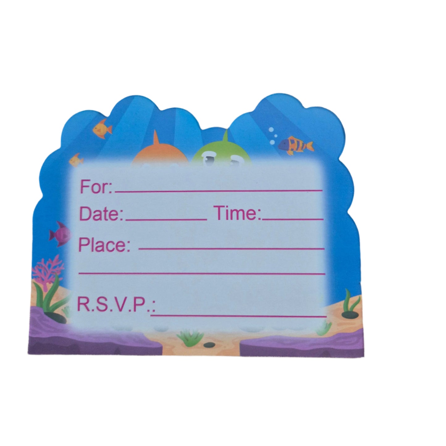 10 Piece Baby Shark Invite Cards