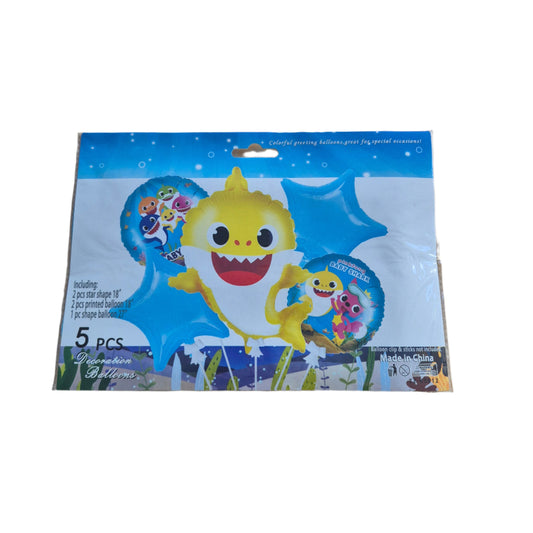 5 Piece Baby Shark Foil Balloons