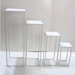 4 Piece White Deco Stands