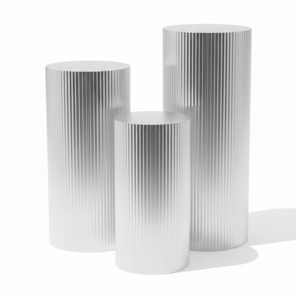 3 Piece Round Silver Stand