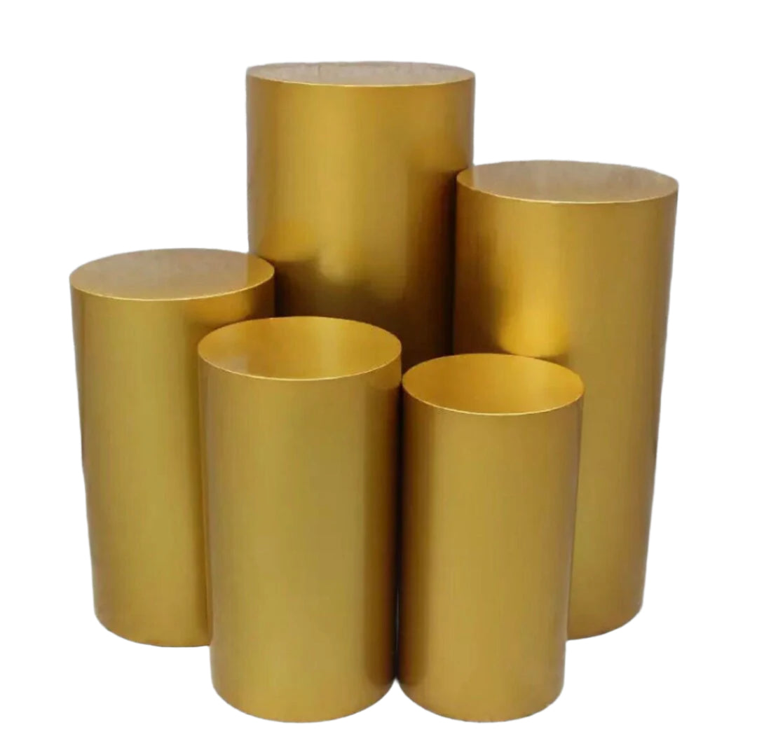 Gold Cylinder Stand - 5 Pieces