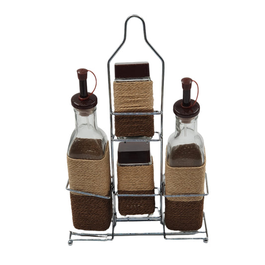 4 Piece Glass Oil Set