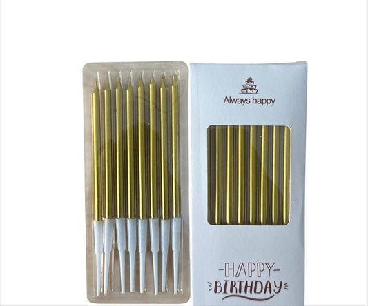 8 pieces Gold Candle