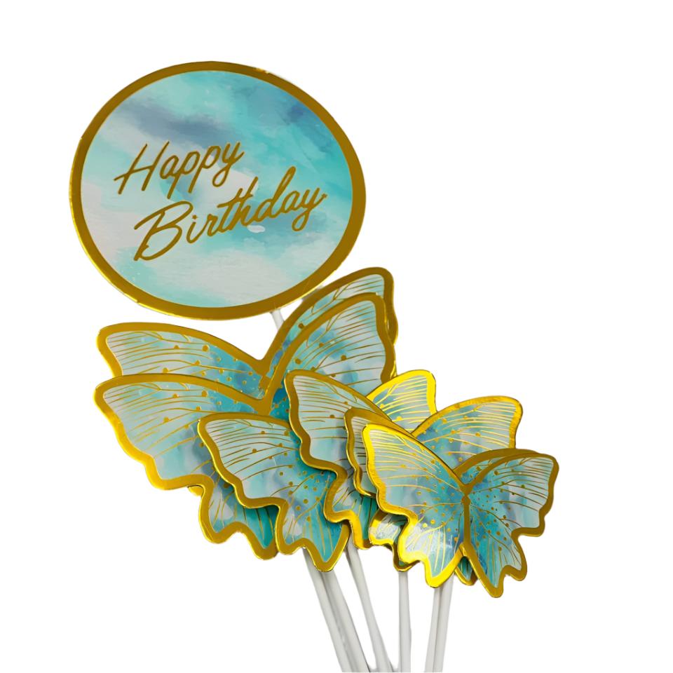 Happy Birthday Butterfly Cake Topper