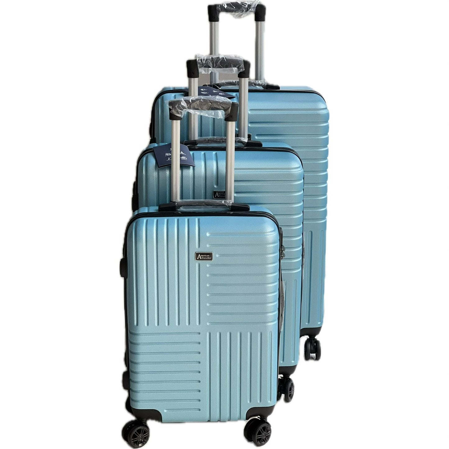 American Traveller Ice Blue Suitcase Set