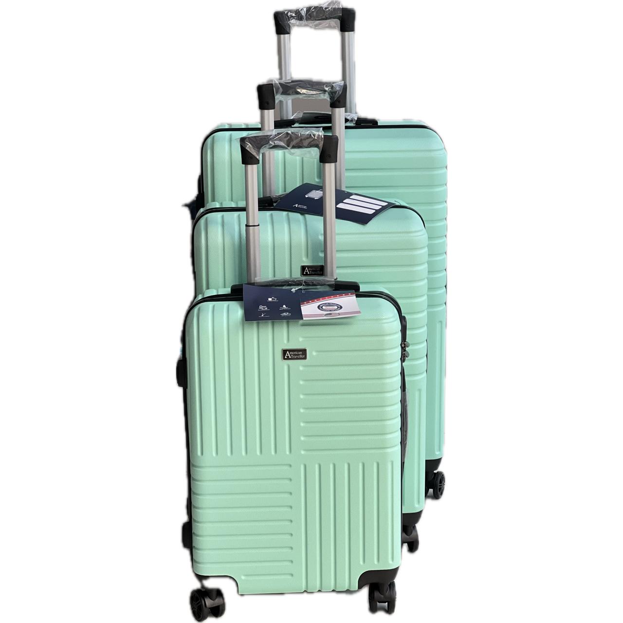 American Traveller Light Green Suitcase Set