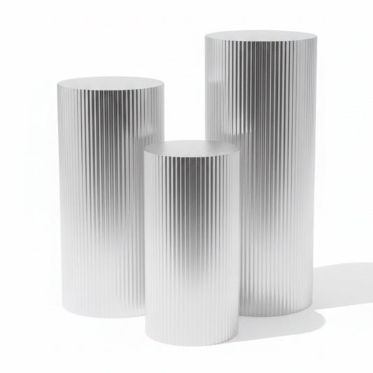 3 Piece Round Silver Stand