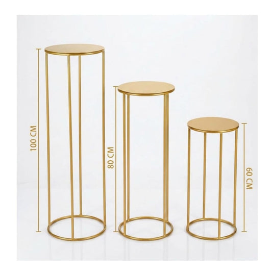 3 Piece Metal Stool Set