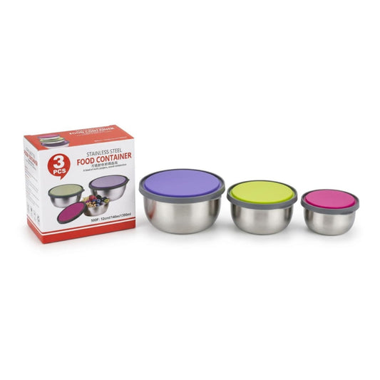 3 Piece Stainless Steel Storage Box Set