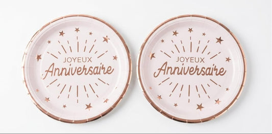 10 Pieces Plate Joyeux Anniversaire