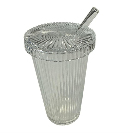Glass Mug With Straw
